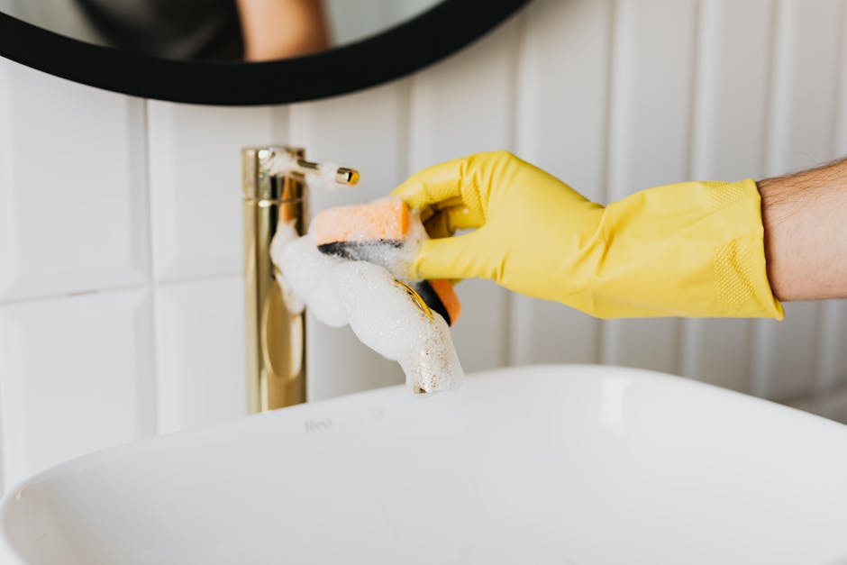 Deep cleaning a bathroom