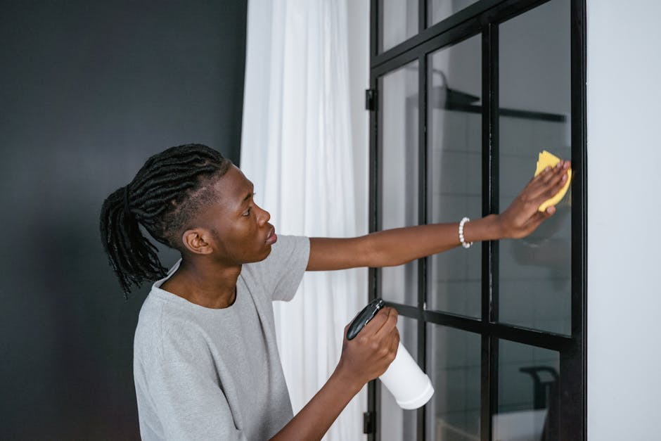 Sparkling clean windows in a home